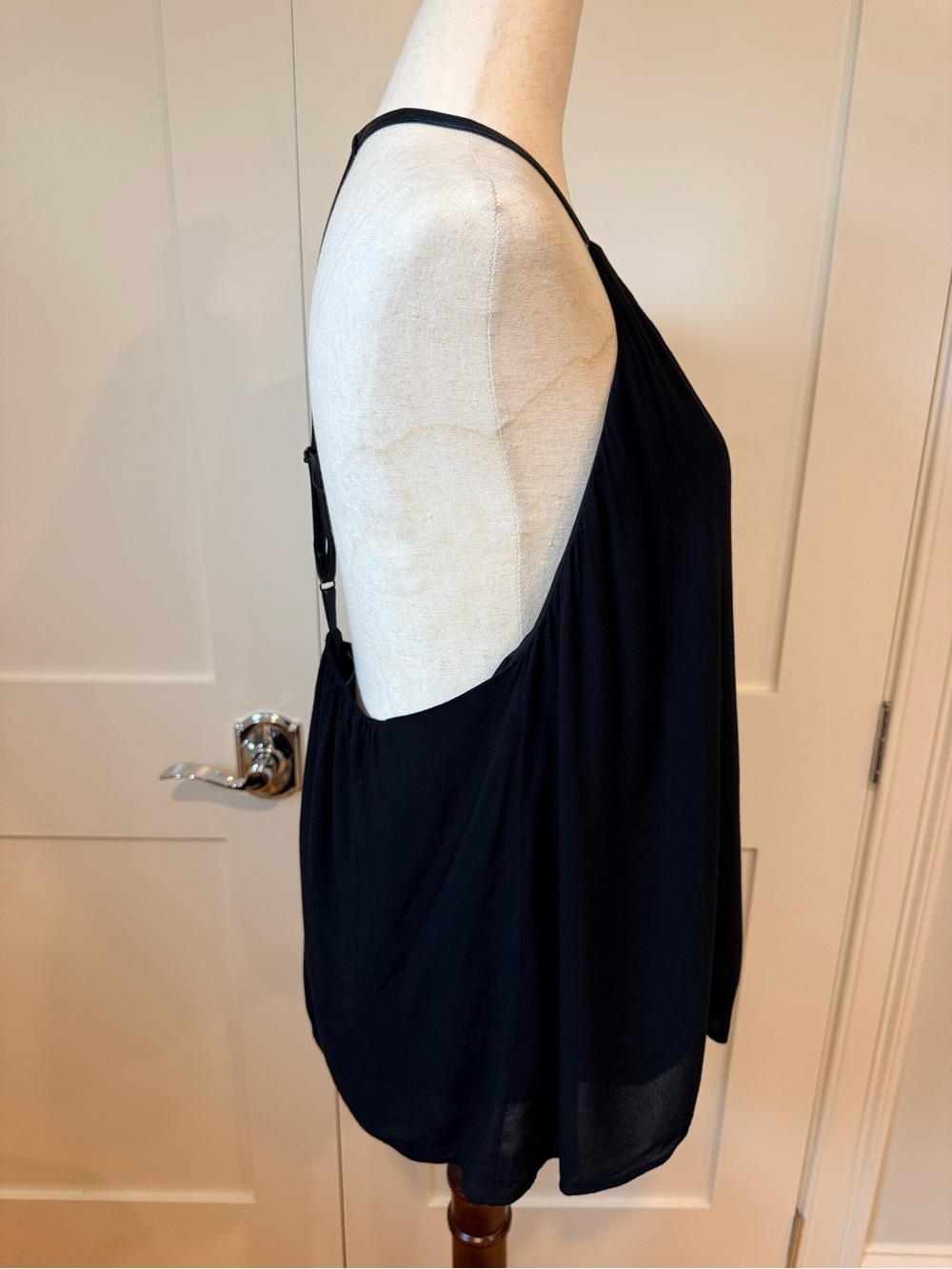 Alice + Olivia Guenda Black V-Neck Camisole with Leather Racerback straps - Picture 9 of 13